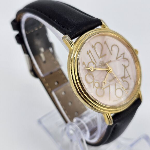 Vintage Ronica Women\'s Watch 36MM Pink Dial Black Leather Bands New Battery‎ main image 14